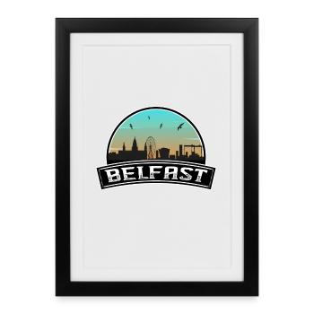 Belfast Northern Ireland Skyline Irish Souvenir - Framed poster (27 × 37 cm) - black - Front