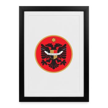 Drapeau Dardania - Affiche encadrée (27 × 37 cm) - noir - Devant