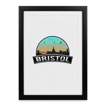 Bristol England Skyline British Souvenir - Framed poster (27 × 37 cm) - black - Front