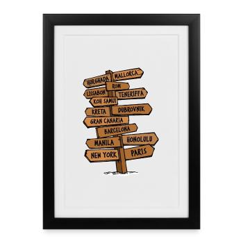 Vacation Travel Travel Vacation Chill Relax - Framed poster (27 × 37 cm) - black - Front