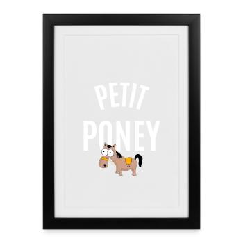 Petit poney - Affiche encadrée (27 × 37 cm) - noir - Devant