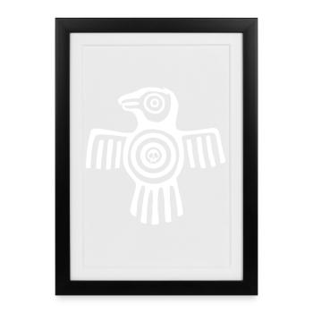White inca bird - Framed poster (27 × 37 cm) - black - Front