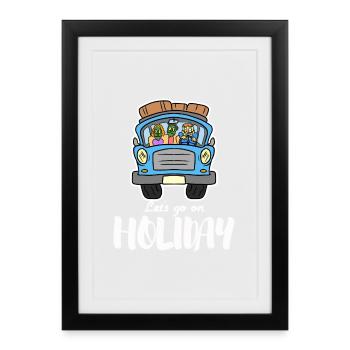 Vacances vacances Voyage Voyage Camping Drôle - Affiche encadrée (27 × 37 cm) - noir - Devant