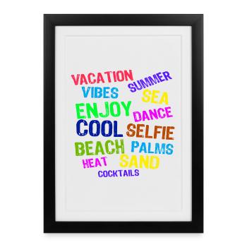 Vacances Détente Vacances Été Soleil Voyage - Affiche encadrée (27 × 37 cm) - noir - Devant