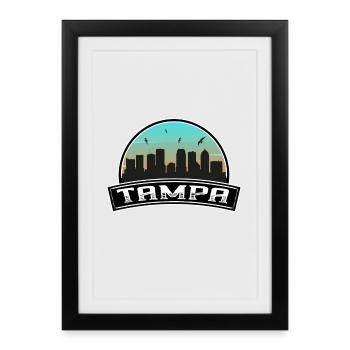Tampa Florida USA Skyline Souvenir - Framed poster (27 × 37 cm) - black - Front