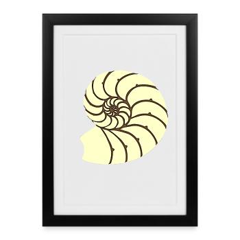 Ammonites, Prehistoric Aquatic Animal, Bathroom - Framed poster (27 × 37 cm) - black - Front