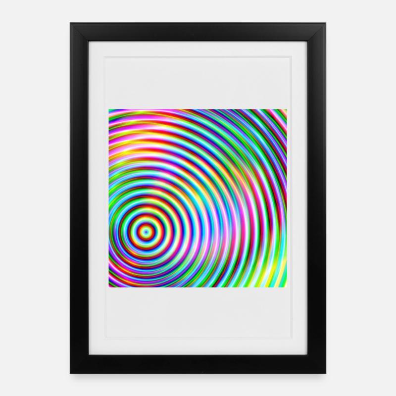 Colored rounds 3d - Framed poster (27 × 37 cm) - black