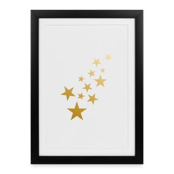 Star Pattern - Framed poster (27 × 37 cm) - black - Front