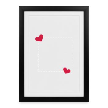 Heart Frame Ornament Line - Framed poster (27 × 37 cm) - black - Front