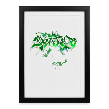 Skater Graffiti - Framed poster (27 × 37 cm) - black - Front