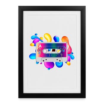 Cassette - Affiche encadrée (27 × 37 cm) - noir - Devant