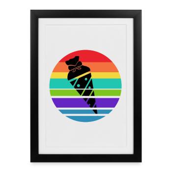 Sac de l’école Sac à sucre Début d’école - Affiche encadrée (27 × 37 cm) - noir - Devant