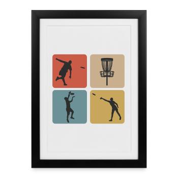 Disc Golf Vintage Sport Design / Gift Idea - Framed poster (27 × 37 cm) - black - Front