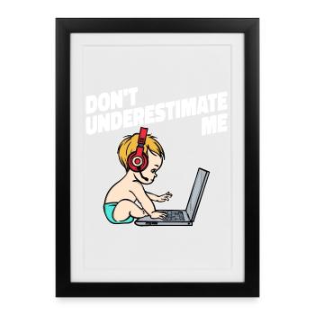 Gamer Statement Headset Pc Player Gambler - Framed poster (27 × 37 cm) - black - Front