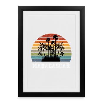 Madagascar Palms Vintage Design / Gift - Framed poster (27 × 37 cm) - black - Front