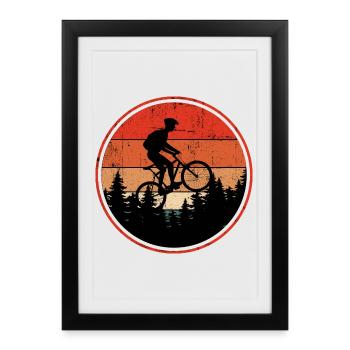 Sunset Trail Mountain Bike - Framed poster (27 × 37 cm) - black - Front