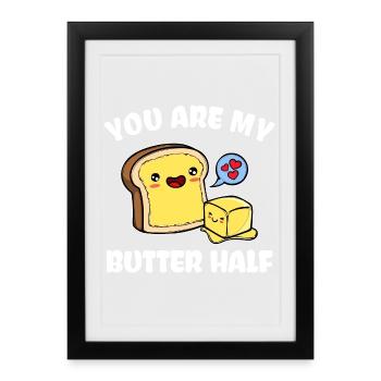 Cœur Saint Valentin Déclaration couple - Affiche encadrée (27 × 37 cm) - noir - Devant