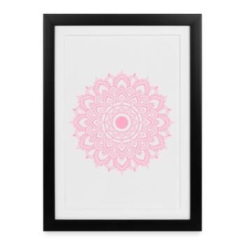 Mandala cercle Méditation Yoga Namaste Spirituel - Affiche encadrée (27 × 37 cm) - noir - Devant