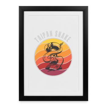 Conception de serpents Taipan / Idée cadeau - Affiche encadrée (27 × 37 cm) - noir - Devant