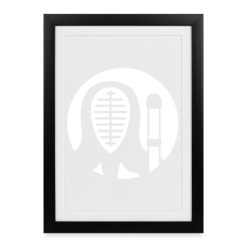 Kendo Kenjutsu SwordFight - Framed poster (27 × 37 cm) - black - Front
