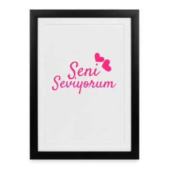 Seni Seviyorum turc - Affiche encadrée (27 × 37 cm) - noir - Devant