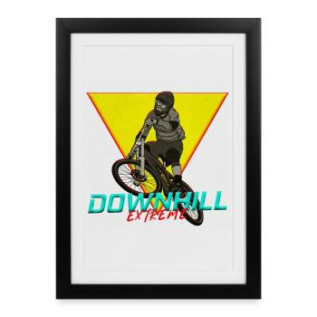 Downhill Extreme Motiv - Framed poster (27 × 37 cm) - black - Front