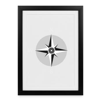 Compass - Framed poster (27 × 37 cm) - black - Front