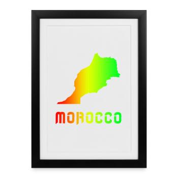 Maroc Arc-en-ciel Plan design / cadeau - Affiche encadrée (27 × 37 cm) - noir - Devant