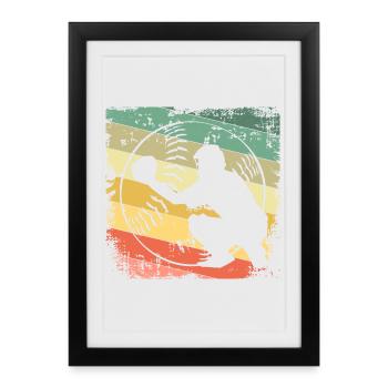 Base-ball - Affiche encadrée (27 × 37 cm) - noir - Devant