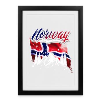 Norway - Framed poster (27 × 37 cm) - black - Front