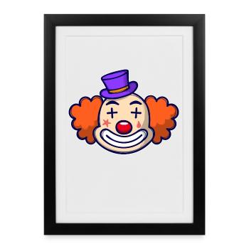 Carnaval clown carnaval - Affiche encadrée (27 × 37 cm) - noir - Devant