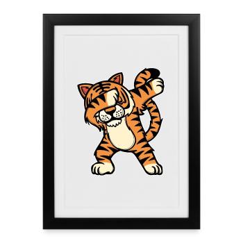 Animal Sauvage Sauvage Cool Tiger - Affiche encadrée (27 × 37 cm) - noir - Devant