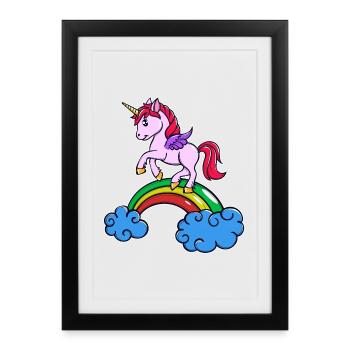 Unicorn Cool Animal - Framed poster (27 × 37 cm) - black - Front