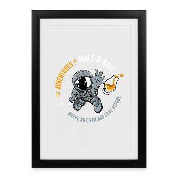 Malt-O-Naut 1 - Affiche encadrée (27 × 37 cm) - noir - Devant