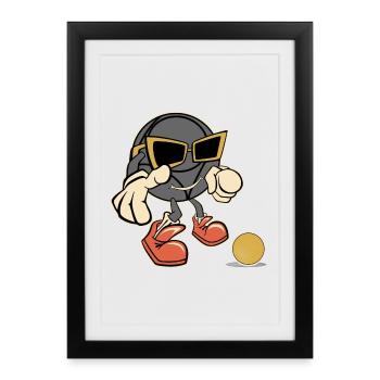 Boules de soleil petanque robe pour boulet - Affiche encadrée (27 × 37 cm) - noir - Devant