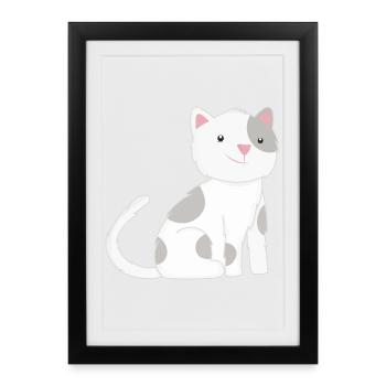 Chat Chats - Affiche encadrée (27 × 37 cm) - noir - Devant