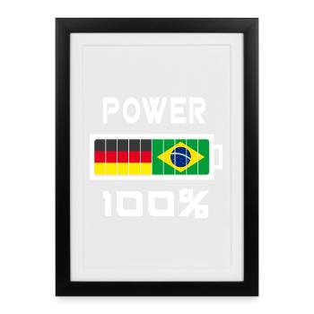 Germany and Brazil Power 100% - Framed poster (27 × 37 cm) - black - Front