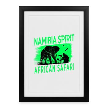 Namibia Africa Safari Design - Framed poster (27 × 37 cm) - black - Front