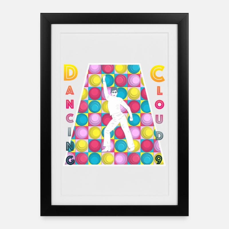 Retro - Disco - Tanzen - 70er Jahre - Gerahmtes Poster (27 × 37 cm) - Schwarz