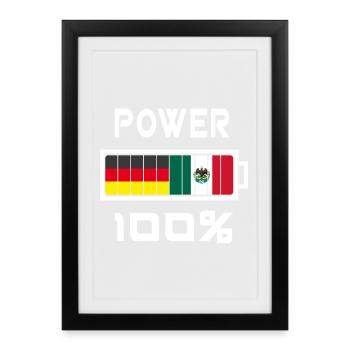 Allemagne et Mexique Power 100% - Affiche encadrée (27 × 37 cm) - noir - Devant