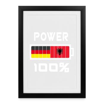Allemagne et Albanie Power 100% - Affiche encadrée (27 × 37 cm) - noir - Devant