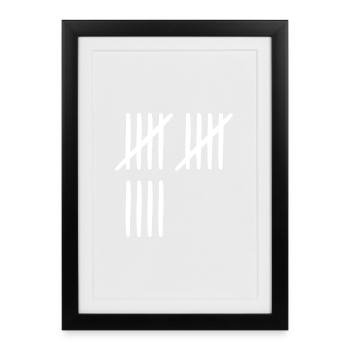 14th birthday tally sheet 14 years old - Framed poster (27 × 37 cm) - black - Front