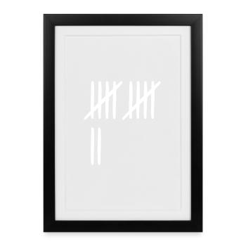 12 ans liste-traits 12 ans - Affiche encadrée (27 × 37 cm) - noir - Devant