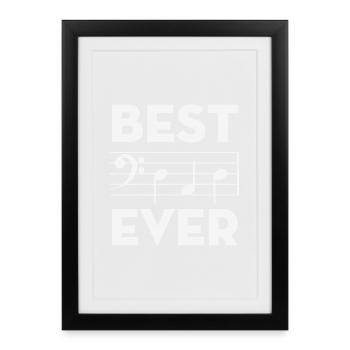 Meilleurs accords de notes musicales de papa - Affiche encadrée (27 × 37 cm) - noir - Devant