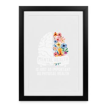 Mental is Just Important As Physical - Framed poster (27 × 37 cm) - black - Front