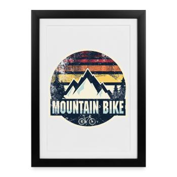 Retro Mountain Bike Patch - Framed poster (27 × 37 cm) - black - Front