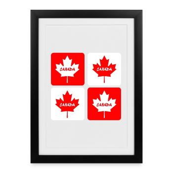 Canada maple leaf flags design - Framed poster (27 × 37 cm) - black - Front