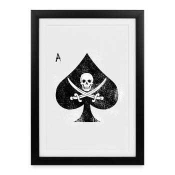 Spade Skull Pirates Design - Affiche encadrée (27 × 37 cm) - noir - Devant