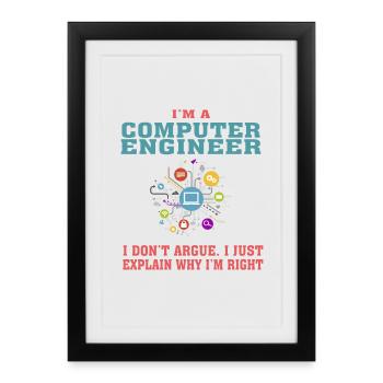 Funny Computer Engineering Quote for Computer Engi - Framed poster (27 × 37 cm) - black - Front