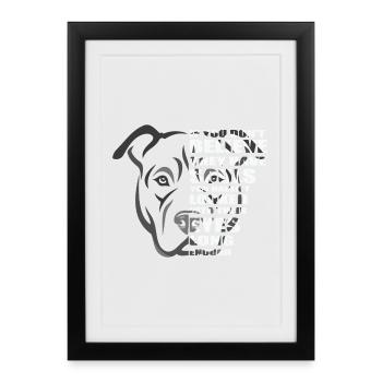 Soul Pitbull Amoureux des chiens - Affiche encadrée (27 × 37 cm) - noir - Devant